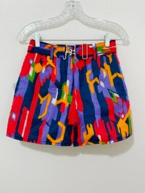 Vintage 70's Globe of New Hampshire Ski Wear Shorts Geometric Print Women's 12